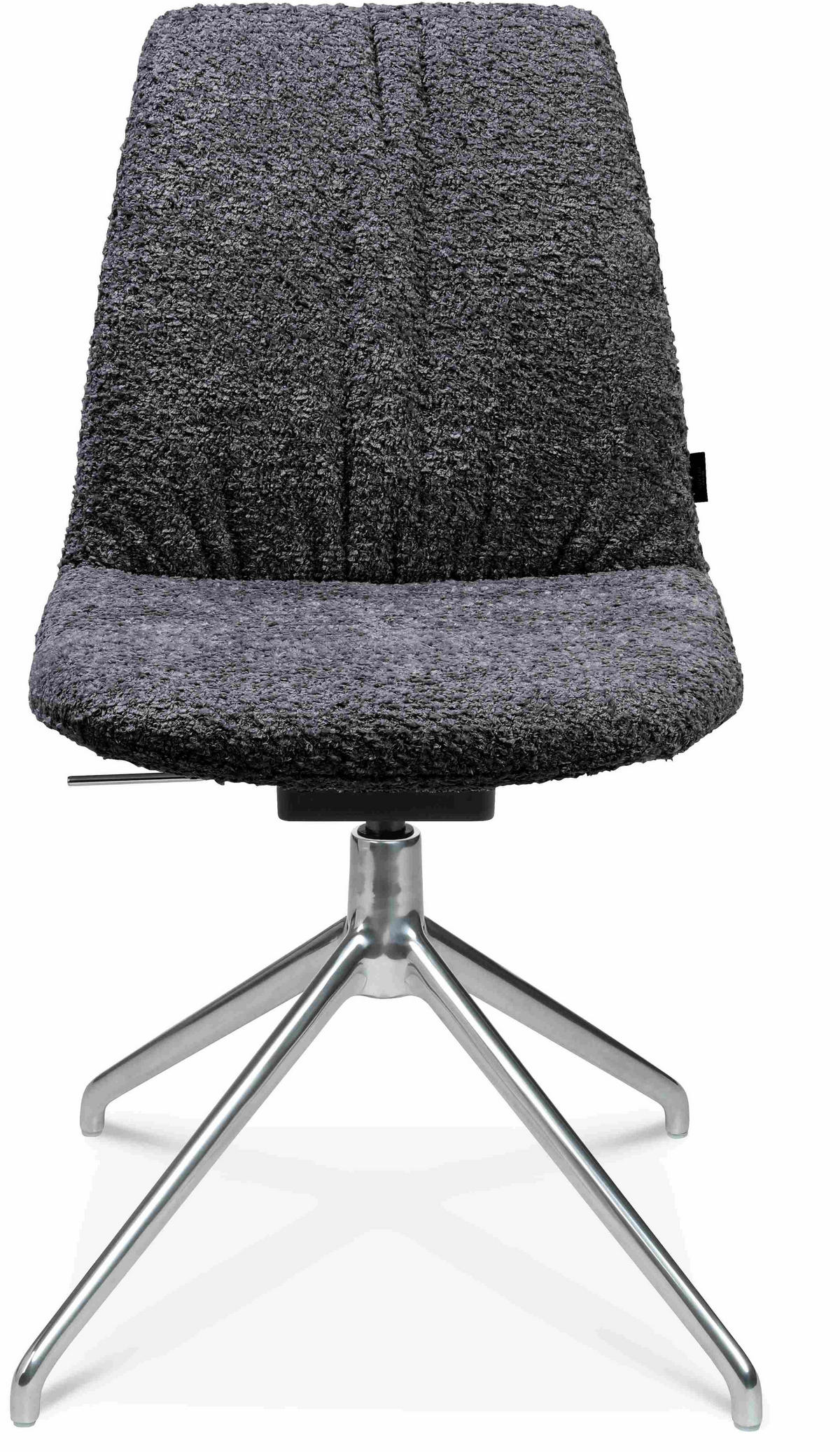STUHL  in Aluminium Bouclé  - Lavagrau/Alufarben, Design, Textil/Metall (46/81,5-84,5/55cm) - Johann Jakob