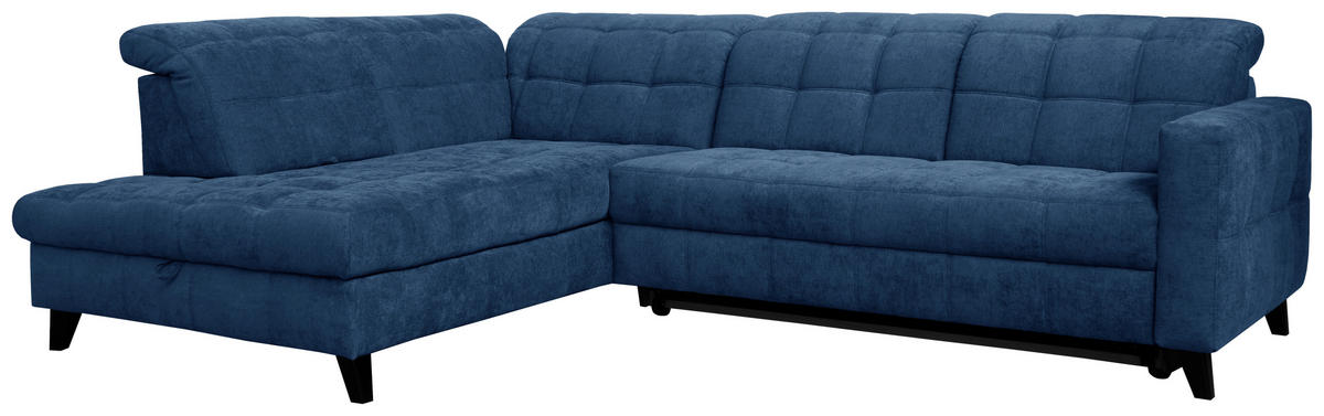 ROHOVÁ SEDACIA SÚPRAVA, textil, modrá - čierna/modrá, Design, drevo/textil (216/297cm) - Xora