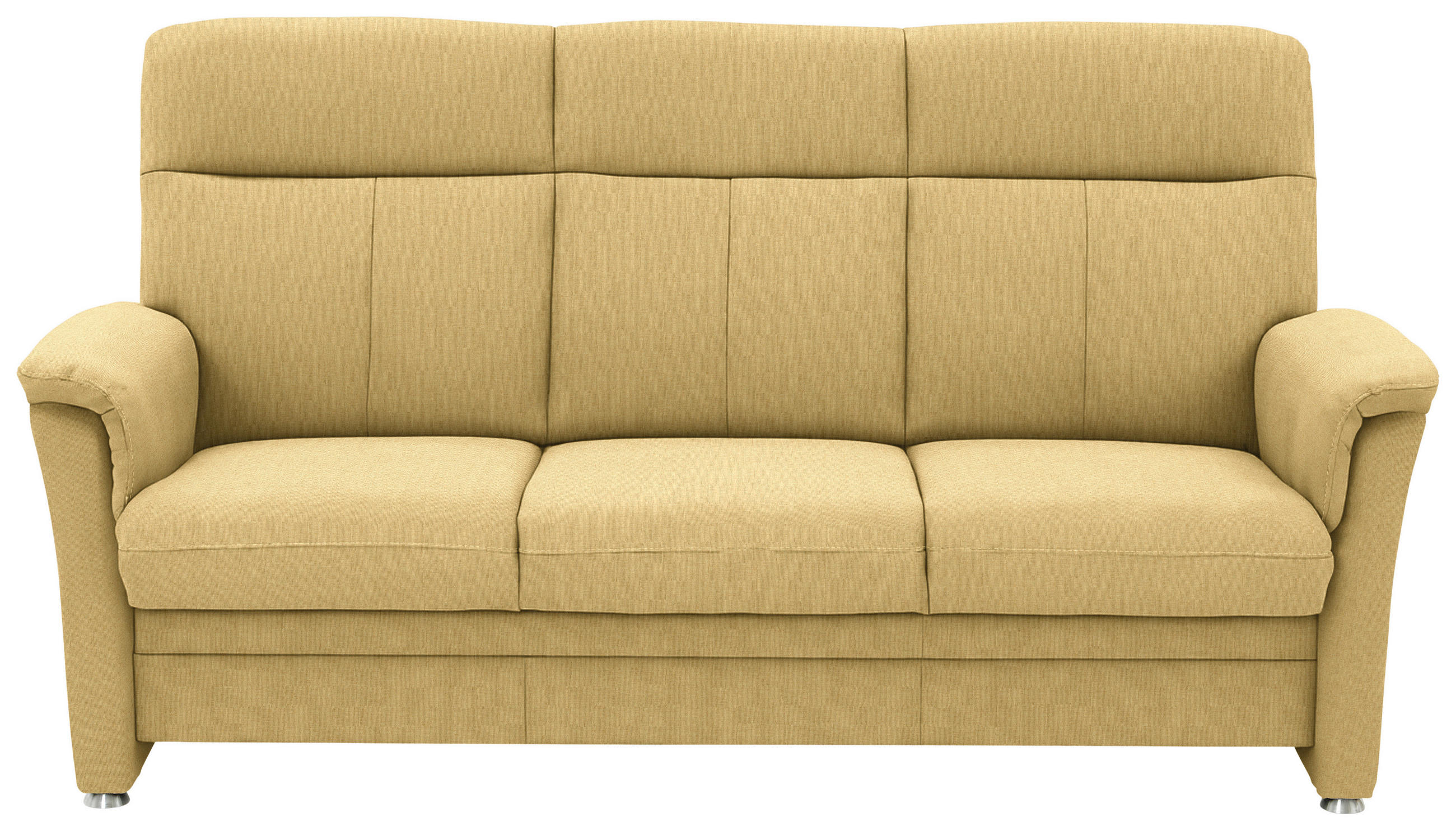 3-SITZER-SOFA  in Flachgewebe Gelb  - Gelb/Alufarben, KONVENTIONELL, Textil/Metall (194/100/89cm) - Beldomo Comfort