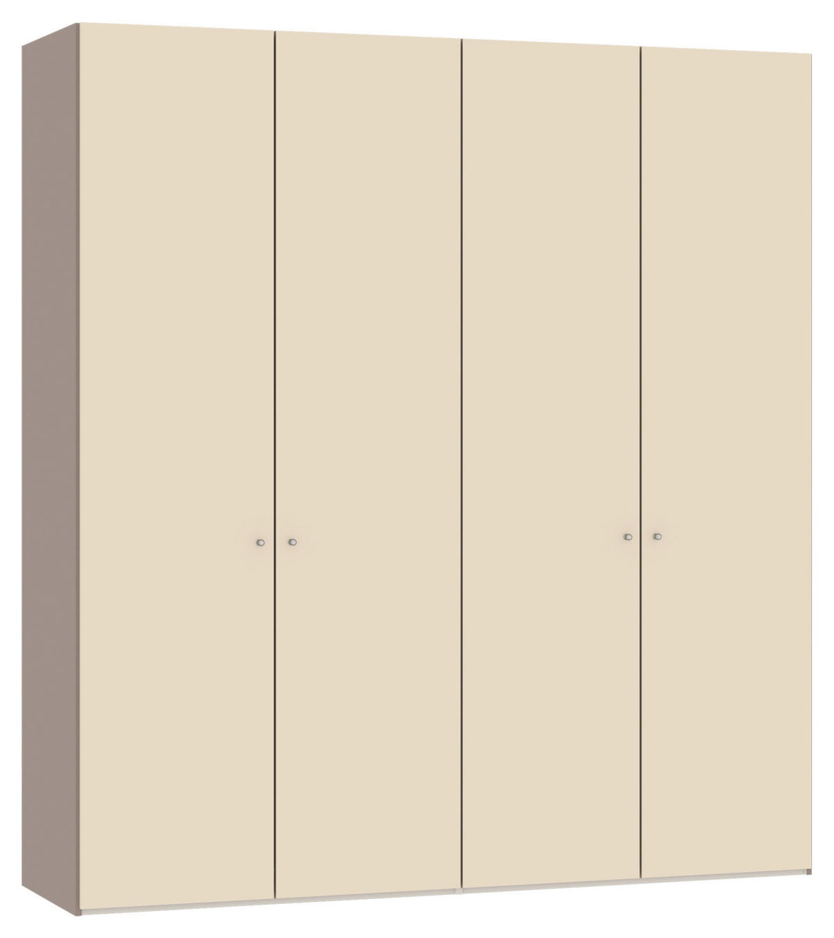 DREHTÜRENSCHRANK 203/220/59 cm,  in Hellbraun, Creme, 4-türig  - Hellbraun/Silberfarben, Design, Glas/Holzwerkstoff (203/220/59cm) - Jutzler