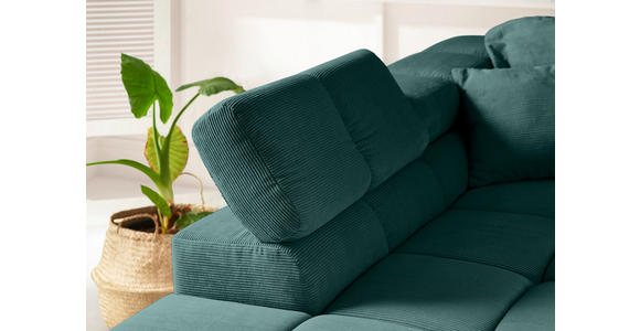 ECKSOFA in Feincord Dunkelgrün  - Dunkelgrün/Schwarz, Design, Kunststoff/Textil (215/319cm) - Hom`in