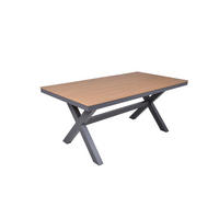 GARTENTISCH Metall, Kunststoff Anthrazit, Braun rechteckig  - Anthrazit/Braun, Basics, Kunststoff/Metall (173/93,5/75cm) - Gardenson