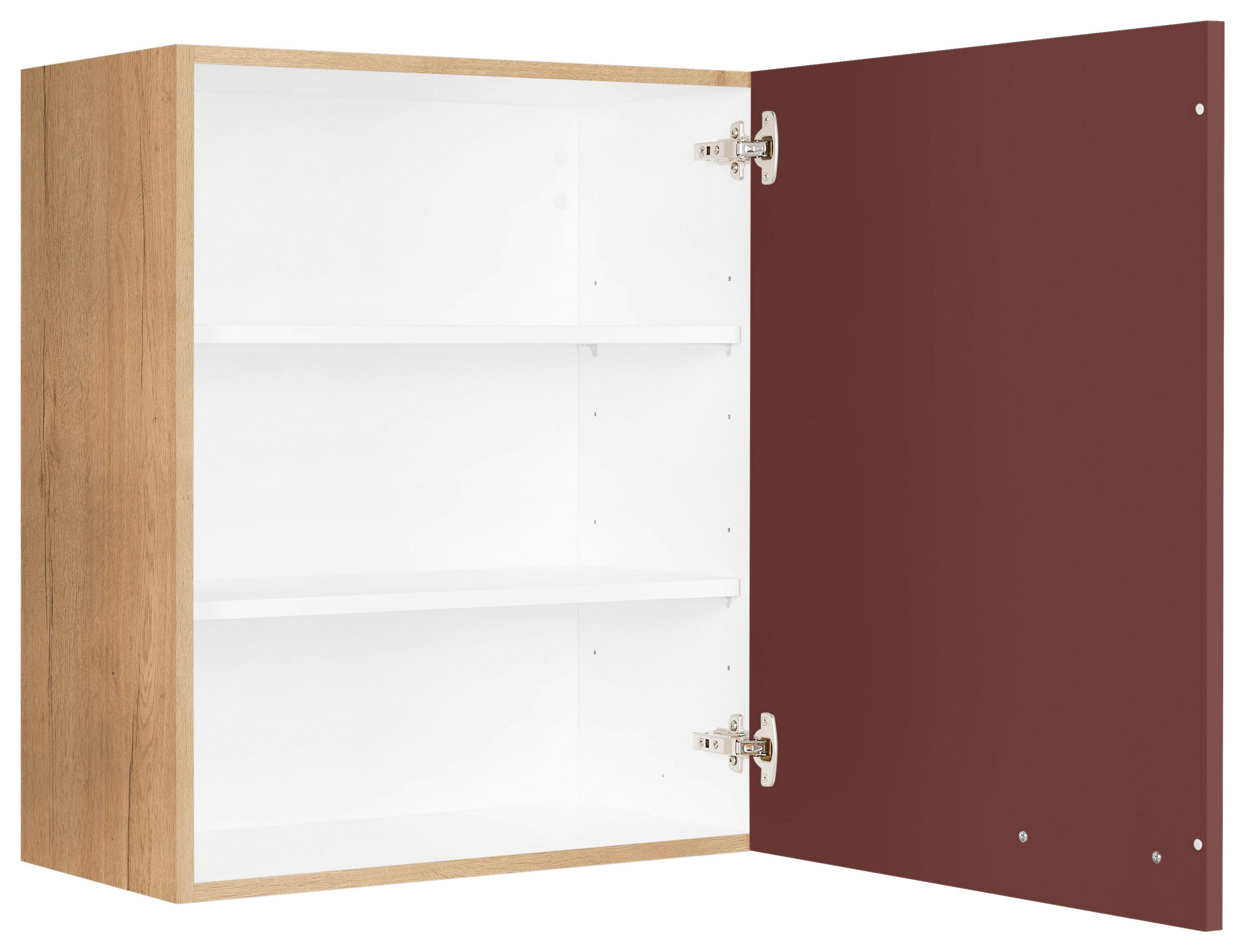 KÜCHENOBERSCHRANK 60/72/35 cm  in Rot, Eichefarben  - Eichefarben/Rot, MODERN, Holzwerkstoff/Metall (60/72/35cm) - Nobilia
