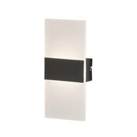 AKKU-WANDLEUCHTE - Schwarz, Konventionell, Metall (22,5/9,6/3,8cm)
