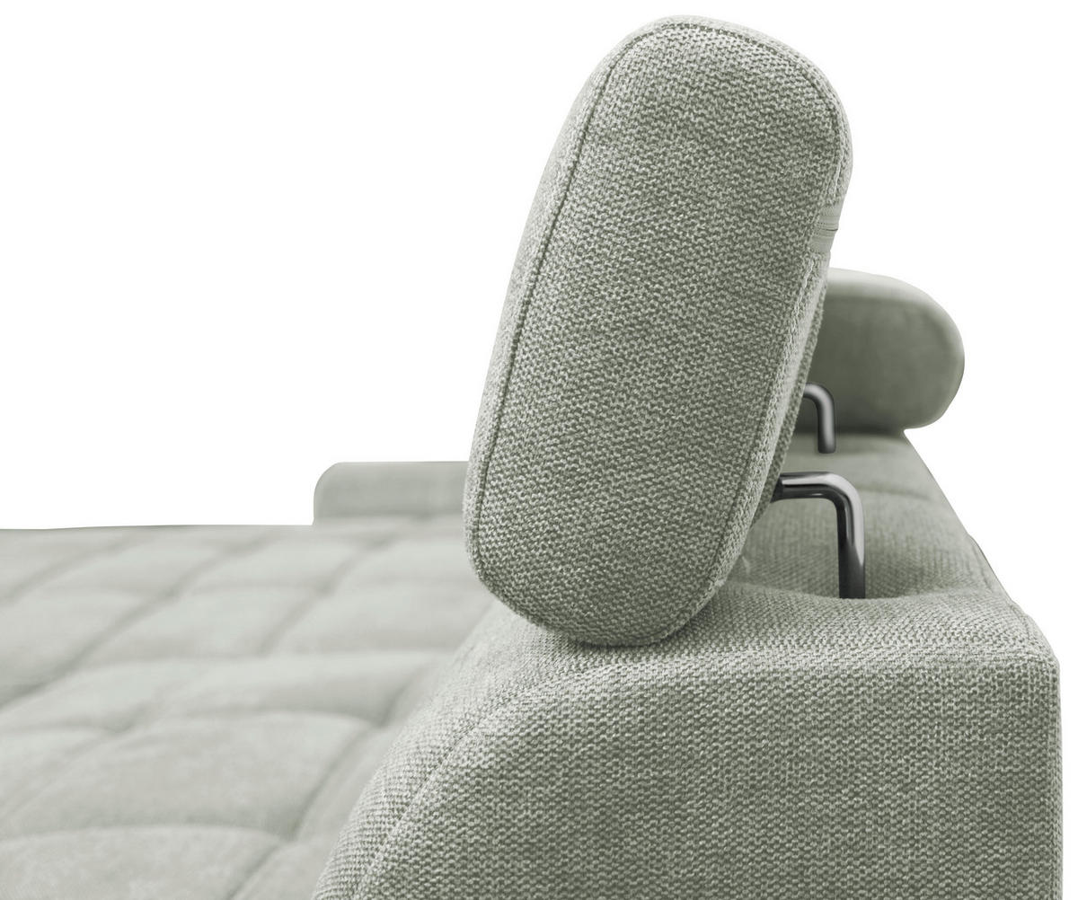 ECKSOFA in Webstoff Hellgrau  - Weiss/Hellgrau, Design, Kunststoff/Textil (276/173cm) - Stylife