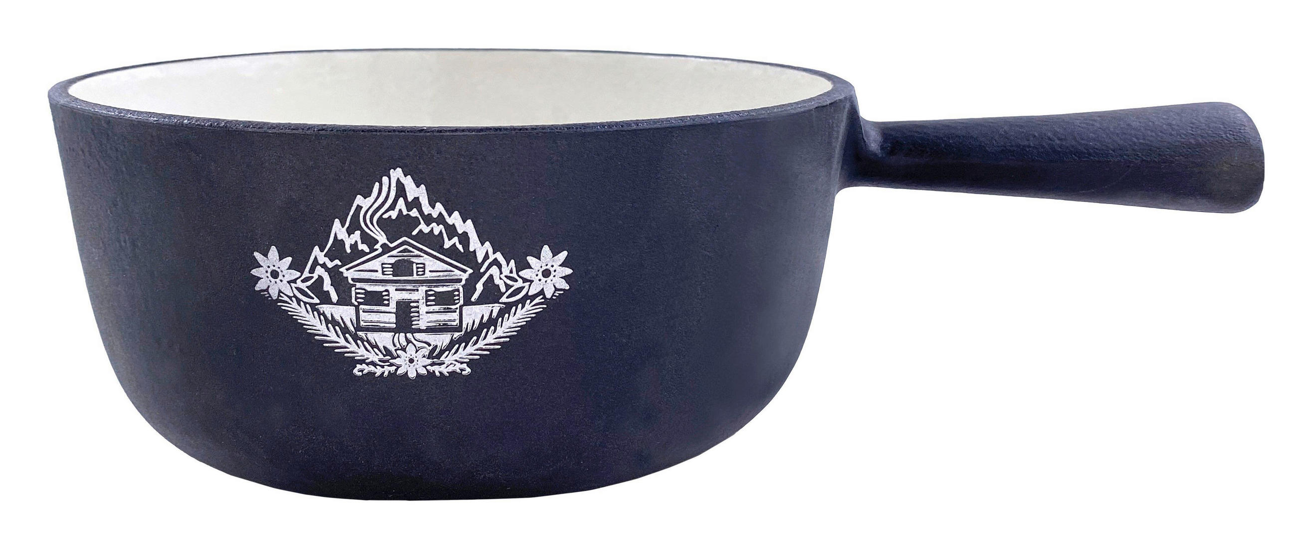 FONDUEPFANNE Heidi Cheese Line: Chalet  - Weiss/Schwarz, Basics, Metall (22/24,00/10,00cm) - Heidi Cheese Line