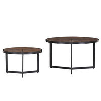 BEISTELLTISCHSET in Holz 70/70/40 cm  - Schwarz/Naturfarben, KONVENTIONELL, Holz/Metall (70/70/40cm) - Livetastic