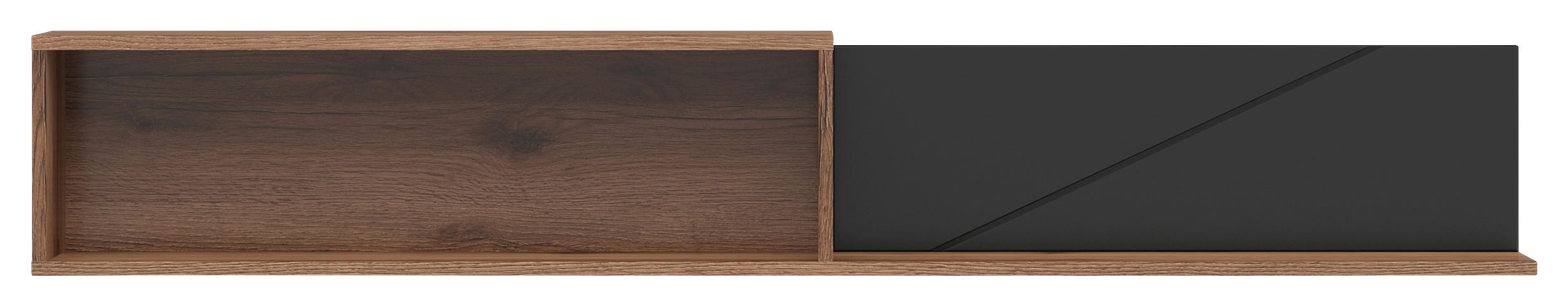 WANDBOARD Schwarz, Eichefarben - Eichefarben/Schwarz, Design, Holzwerkstoff (156/25/22cm)