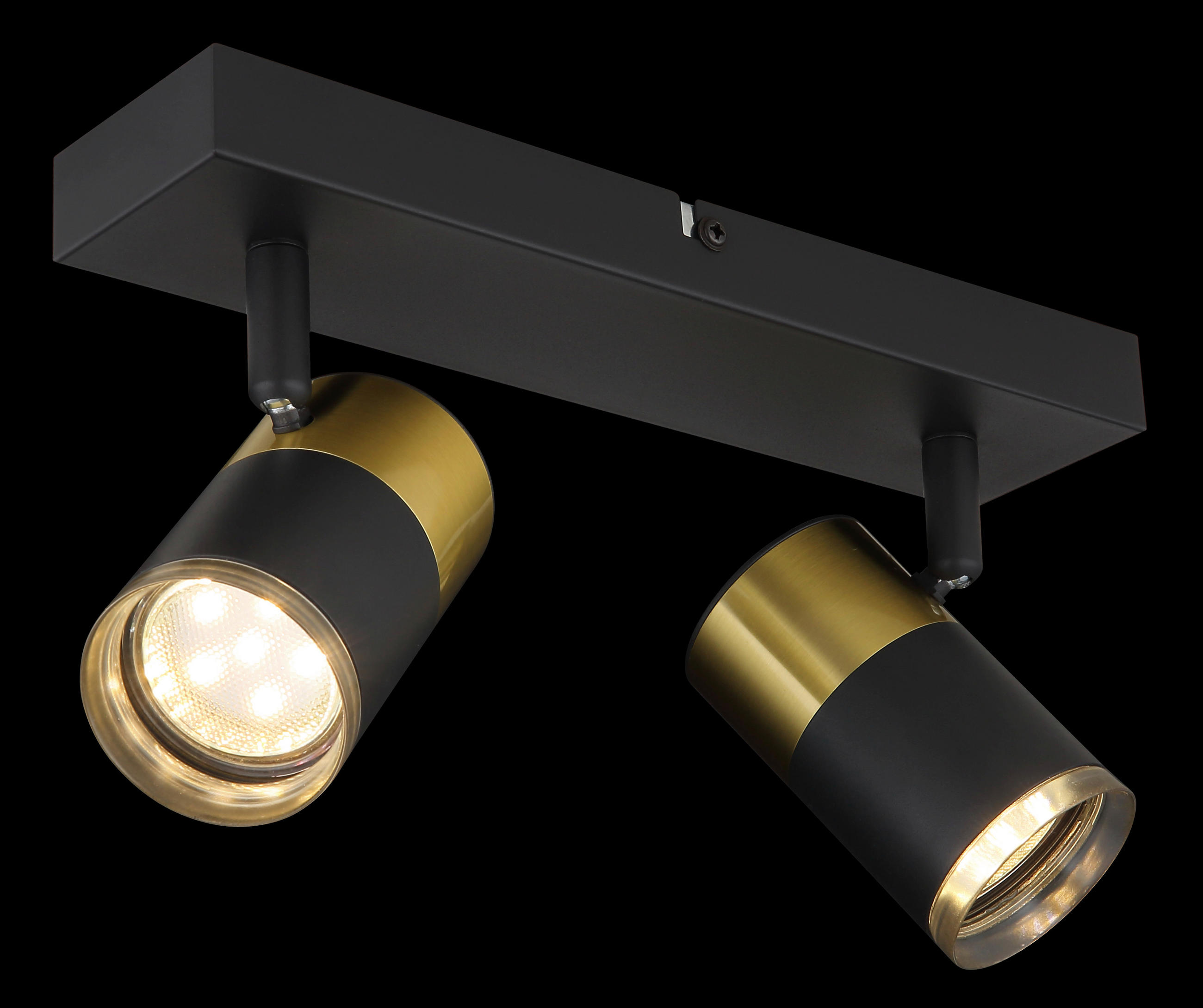 BODOVÉ SVIETIDLO, 25 W/GU10, 26/6/12 cm - čierna/medená, Design, kov/plast (26/6/12cm) - Globo