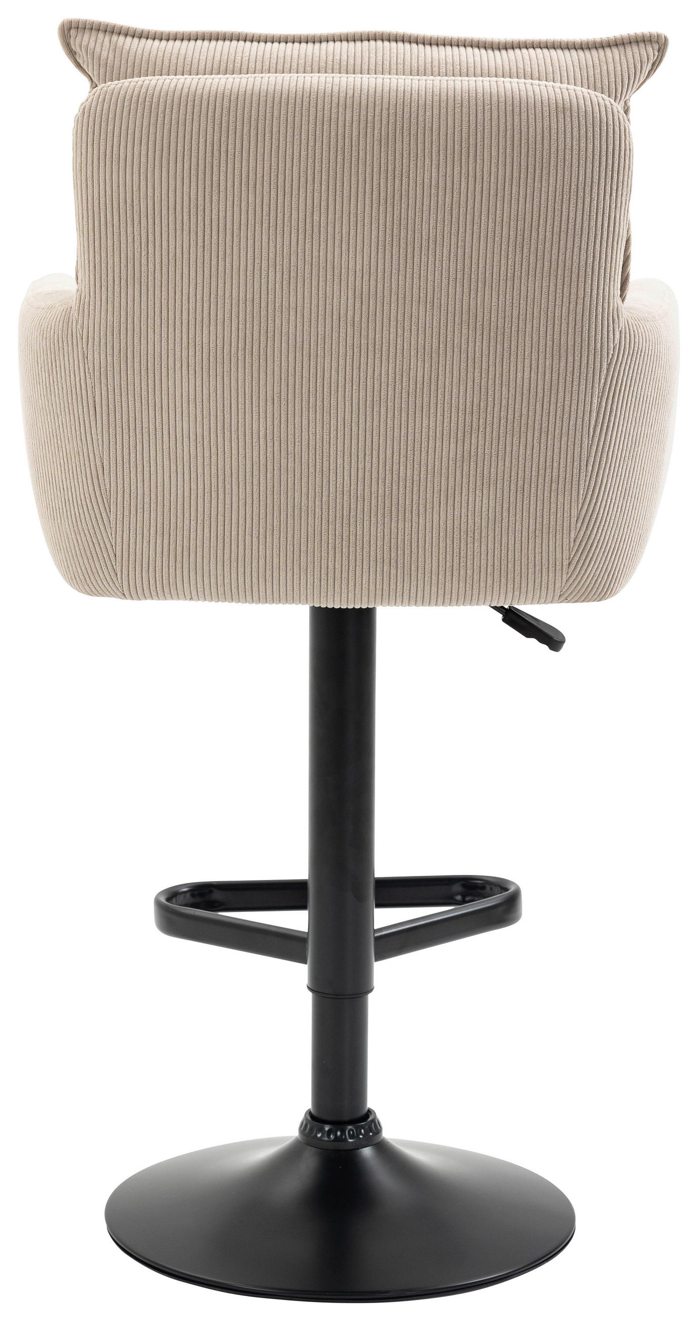 BARHOCKER Cord Creme, Schwarz, Beige Eisen Stoffauswahl, Sitzfläche 360° drehbar, inklusive Armlehnen  - Beige/Creme, Design, Textil/Metall (54/98-120/58cm) - Novel