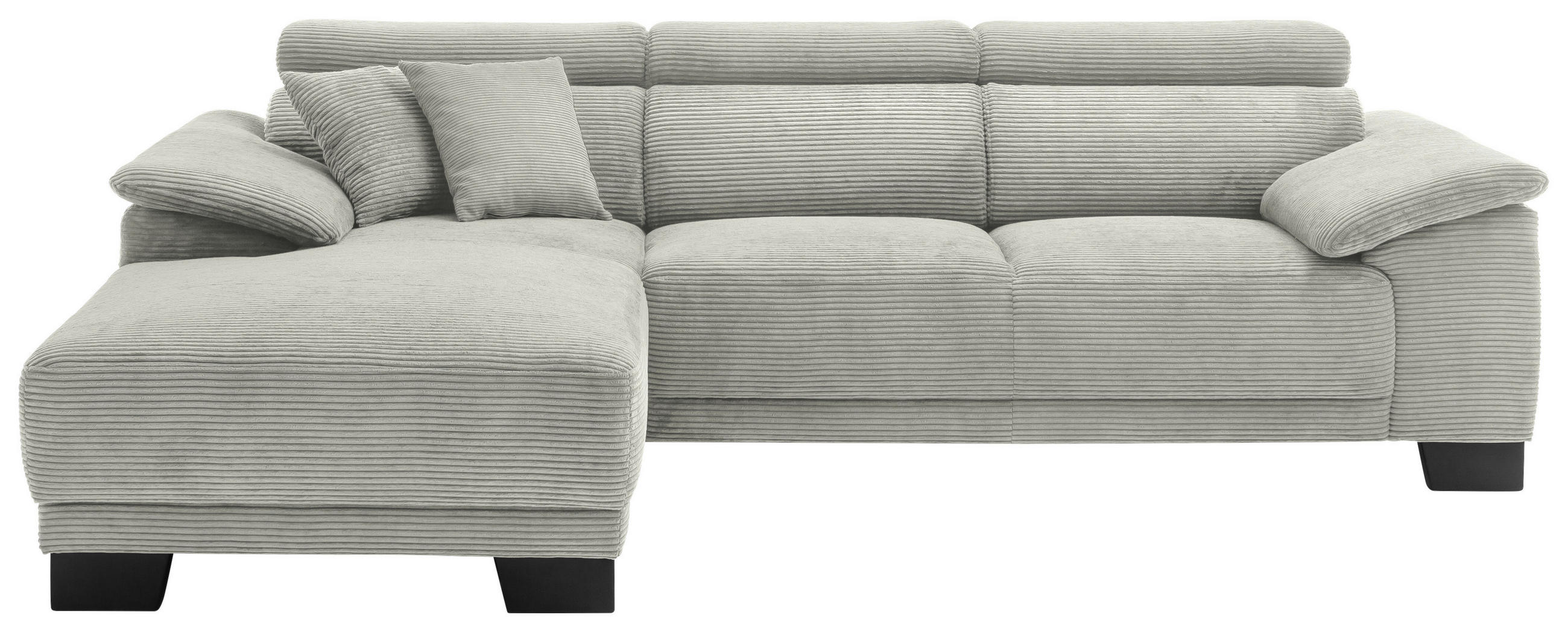 ECKSOFA in Cord Graubraun  - Graubraun/Schwarz, Design, Holz/Textil (174/270cm) - Pure Home Lifestyle