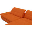 ECKSOFA  in Mikrofaser Orange  290/198 cm  - Schwarz/Orange, Design, Textil/Metall (290/198cm) - Xora