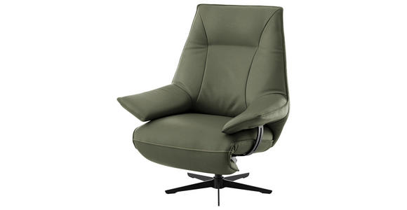 RELAXSESSEL in Leder Grün  - Beige/Schwarz, Design, Leder/Metall (92/79/82cm) - Dieter Knoll