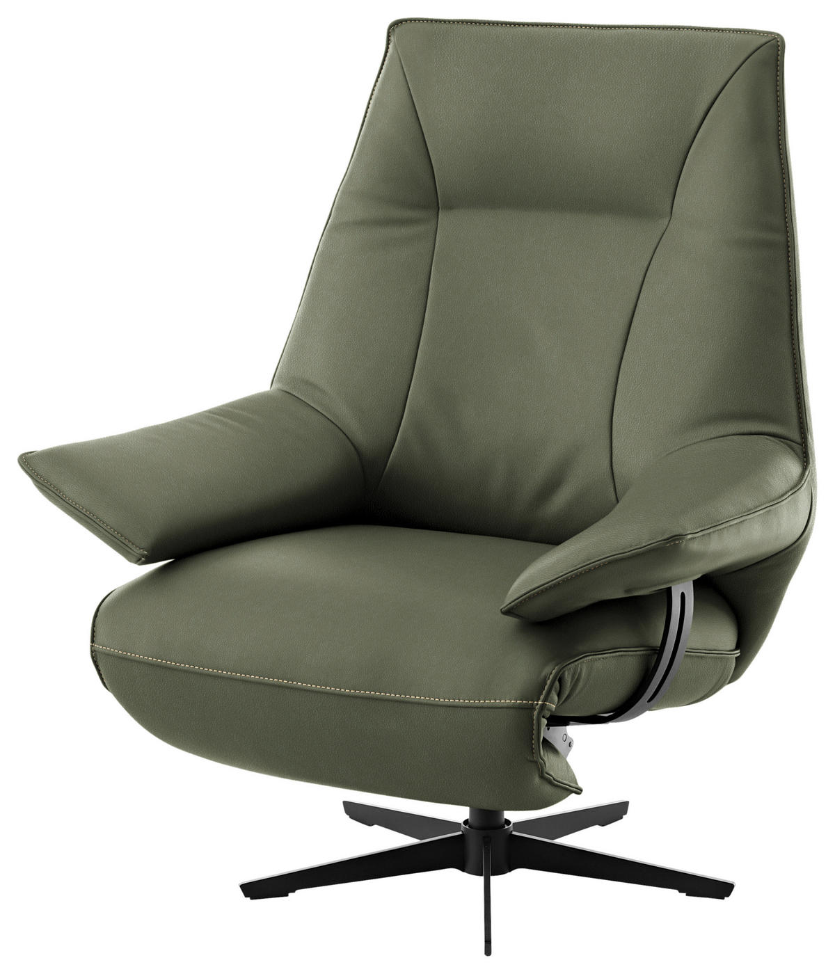 RELAXSESSEL in Leder Grün  - Beige/Schwarz, Design, Leder/Metall (92/79/82cm) - Dieter Knoll