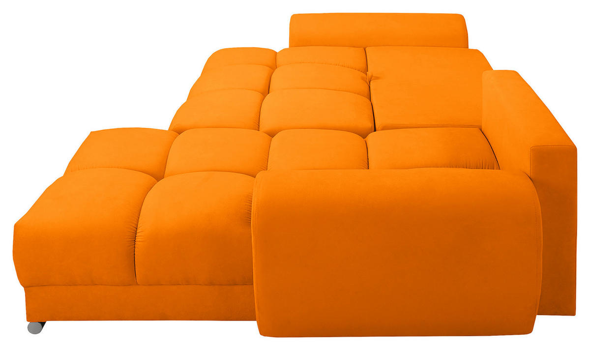 ECKSOFA in Mikrofaser Gelb  - Gelb/Silberfarben, Design, Textil/Metall (256/175cm) - Livetastic