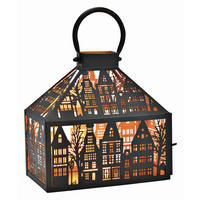 LATERNENHAUS  - Schwarz, Basics, Metall (25/25/14cm) - X-Mas
