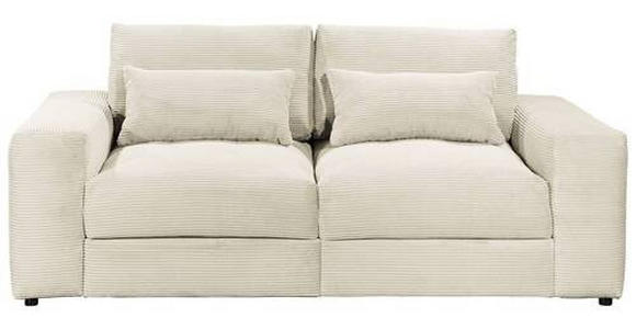 BIGSOFA Cord Creme  - Creme/Schwarz, KONVENTIONELL, Kunststoff/Textil (230/78/122cm) - Carryhome