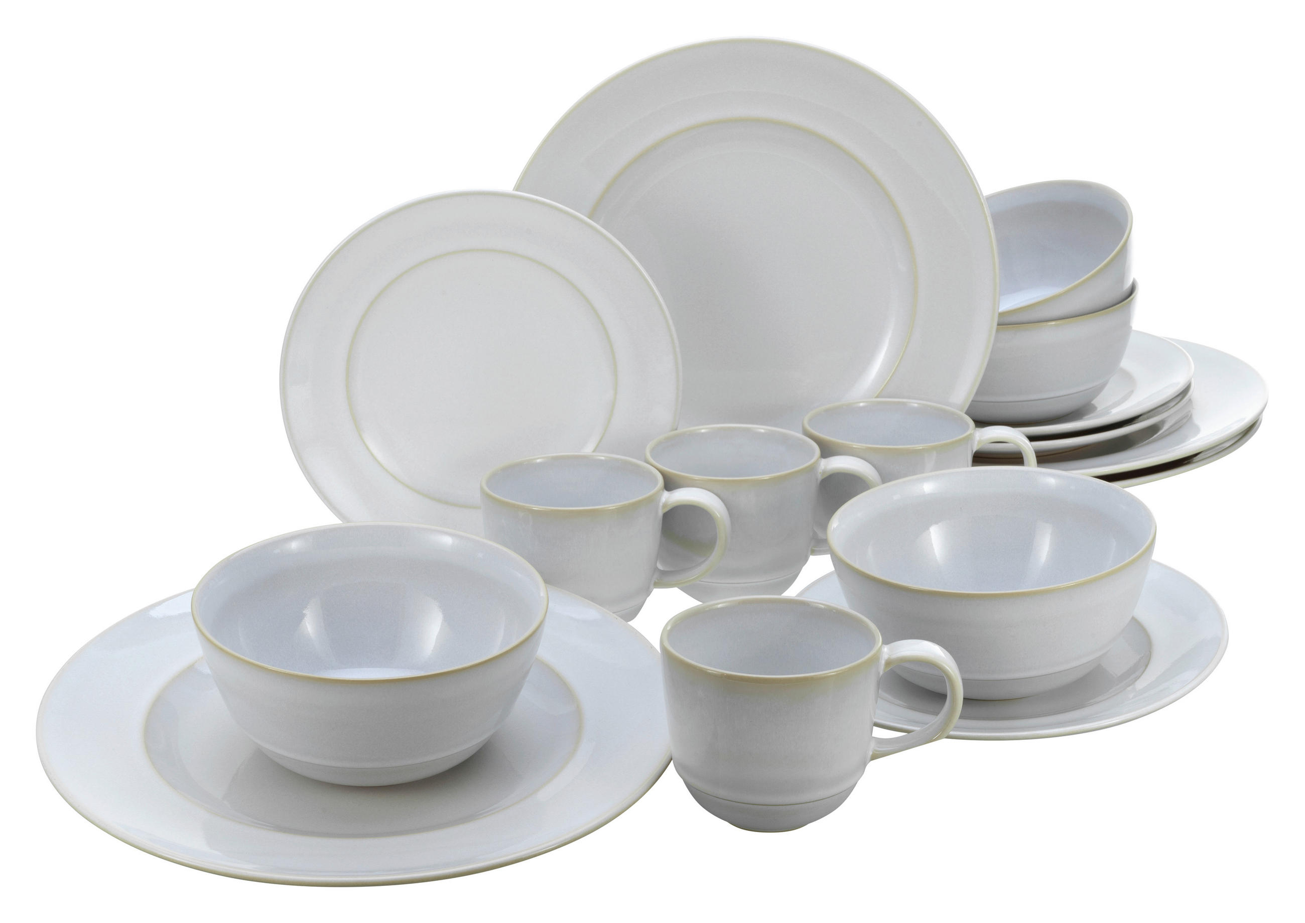 KOMBISERVICE Weiß ANTIQUE OFFWHITE 16-teilig 4 Personen  - Weiß, Basics, Keramik - Creatable