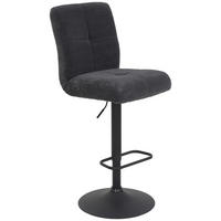 BARHOCKER Cord, Mikrofaser Anthrazit, Schwarz Stahl Sitzfläche 360° drehbar  - Anthrazit/Schwarz, Design, Textil/Metall (44/102-124/57cm) - Boxxx