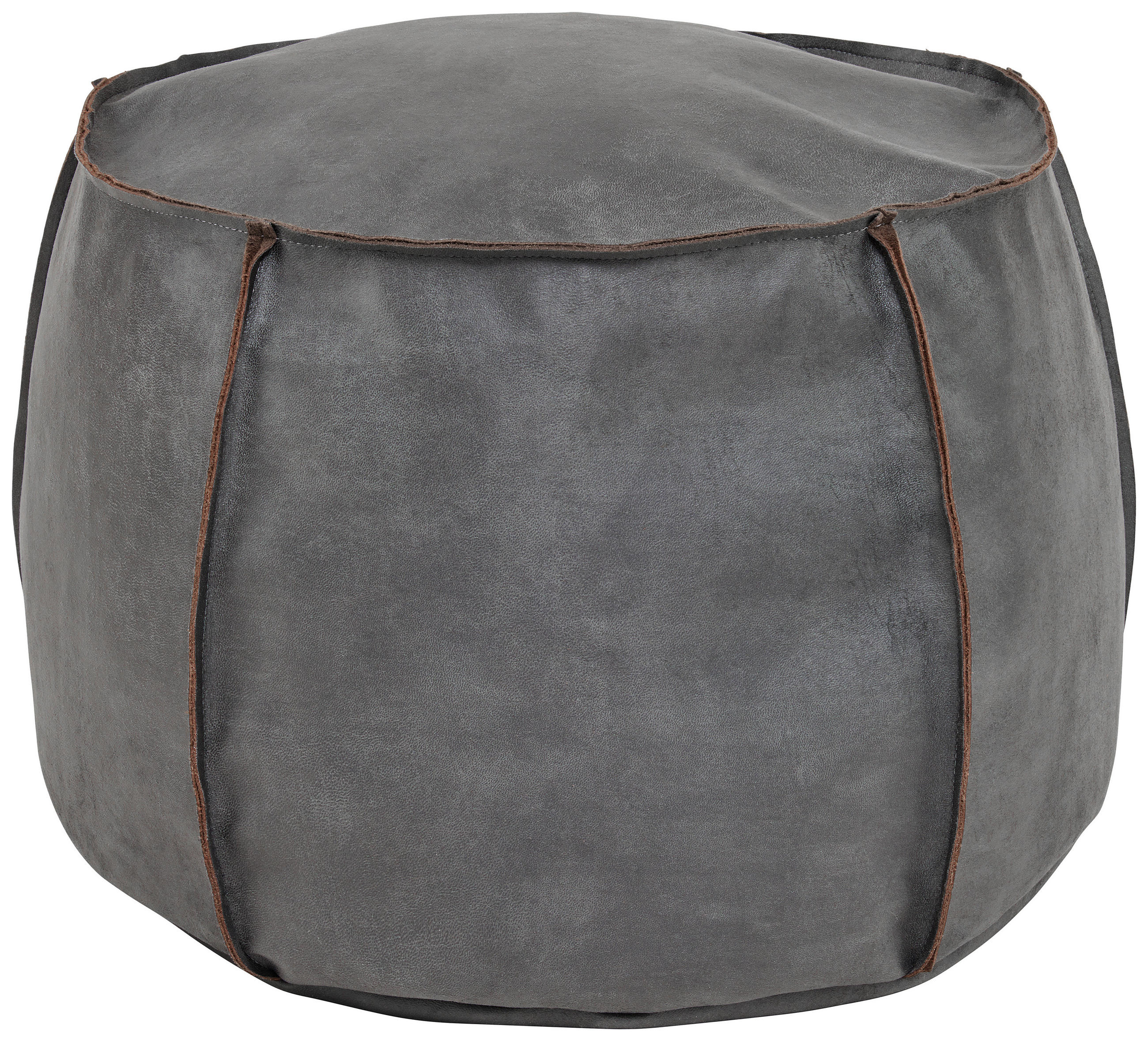 HOCKER in Textil, Leder Anthrazit  - Anthrazit, MODERN, Leder/Textil (60/36/60cm)