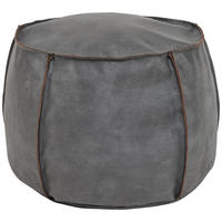 HOCKER in Textil, Leder Anthrazit  - Anthrazit, MODERN, Leder/Textil (60/36/60cm)