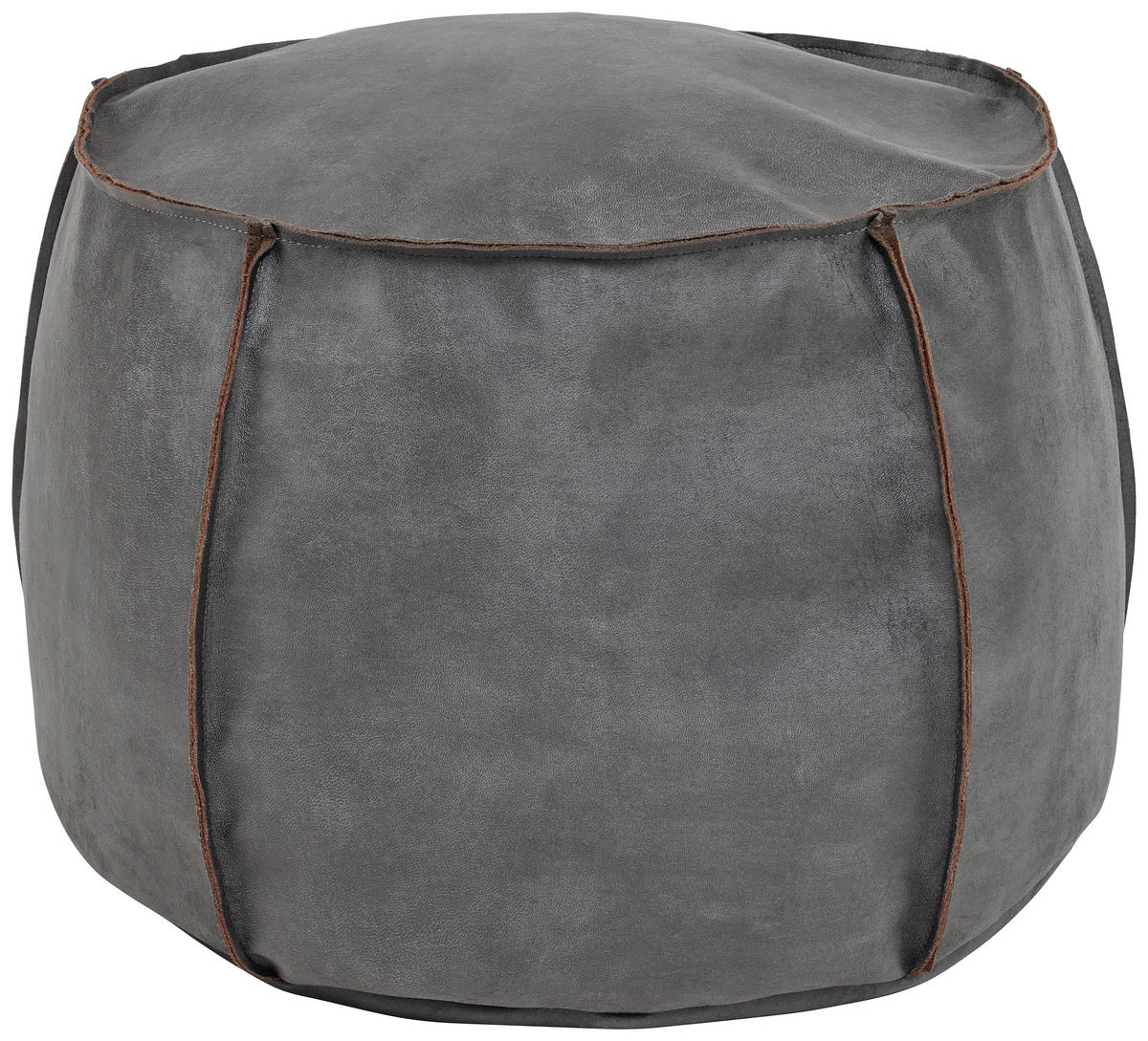 HOCKER in Textil, Leder Anthrazit  - Anthrazit, MODERN, Leder/Textil (60/36/60cm)