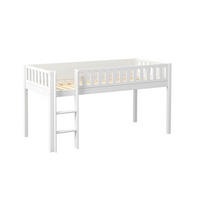 HOCHBETT 90/200 cm,  in Absturzsicherung, Leiter, Rollrost  - Weiß, MODERN, Holz (90/200cm) - Chameo