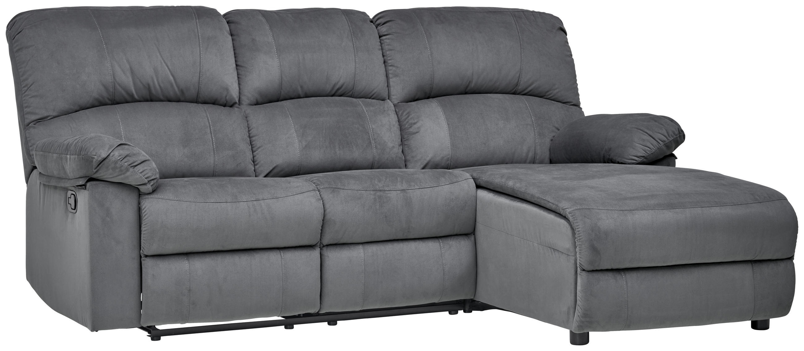 HÖRNSOFFA i vävt tyg grå  - svart/grå, Basics, metall/textil (216/159cm) - P & B