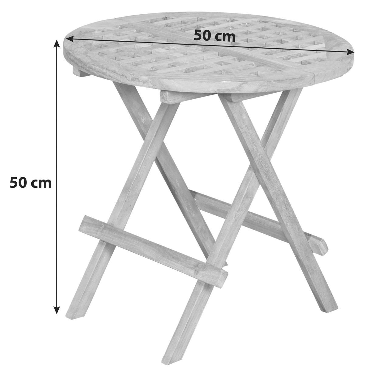 GARTENBEISTELLTISCH Holz  - Teakfarben, Basics, Holz (50/50cm) - Gardenson