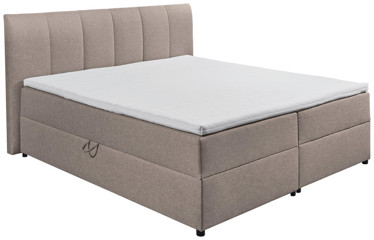 BOXSPRINGOVÁ POSTEĽ, 180/200 cm, bahenná hnedá - čierna/bahenná hnedá, Basics, textil/plast (180/200cm) - MID.YOU