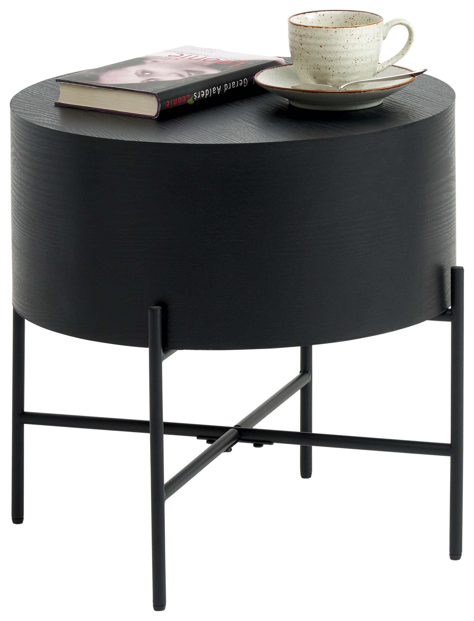 BEISTELLTISCH in Metall, Holzwerkstoff 45/45/45 cm  - Schwarz, Modern, Holzwerkstoff/Metall (45/45/45cm) - Xora