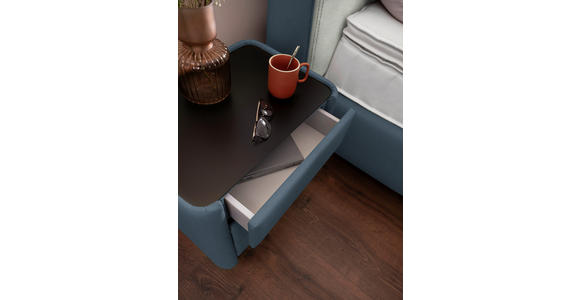 BOXSPRINGBETT 180/200 cm  in Blau, Hellgrau  - Blau/Hellgrau, Design, Textil/Metall (180/200cm) - Johann Jakob