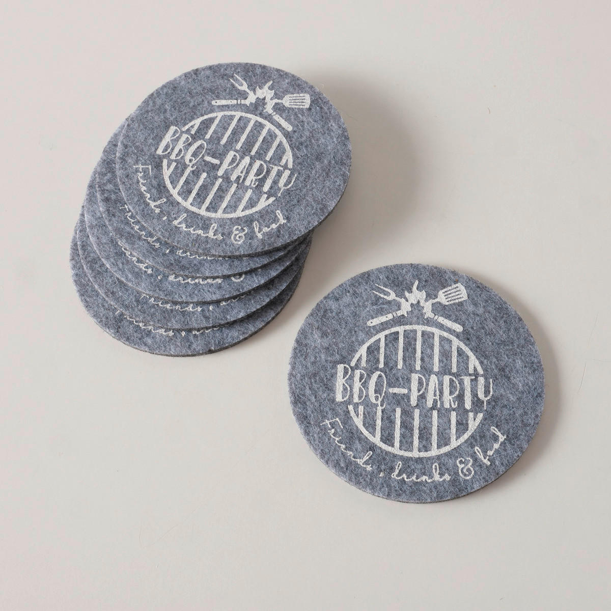 SADA PODLOŽIEK - svetlosivá/tmavosivá, Basics, textil (10cm)