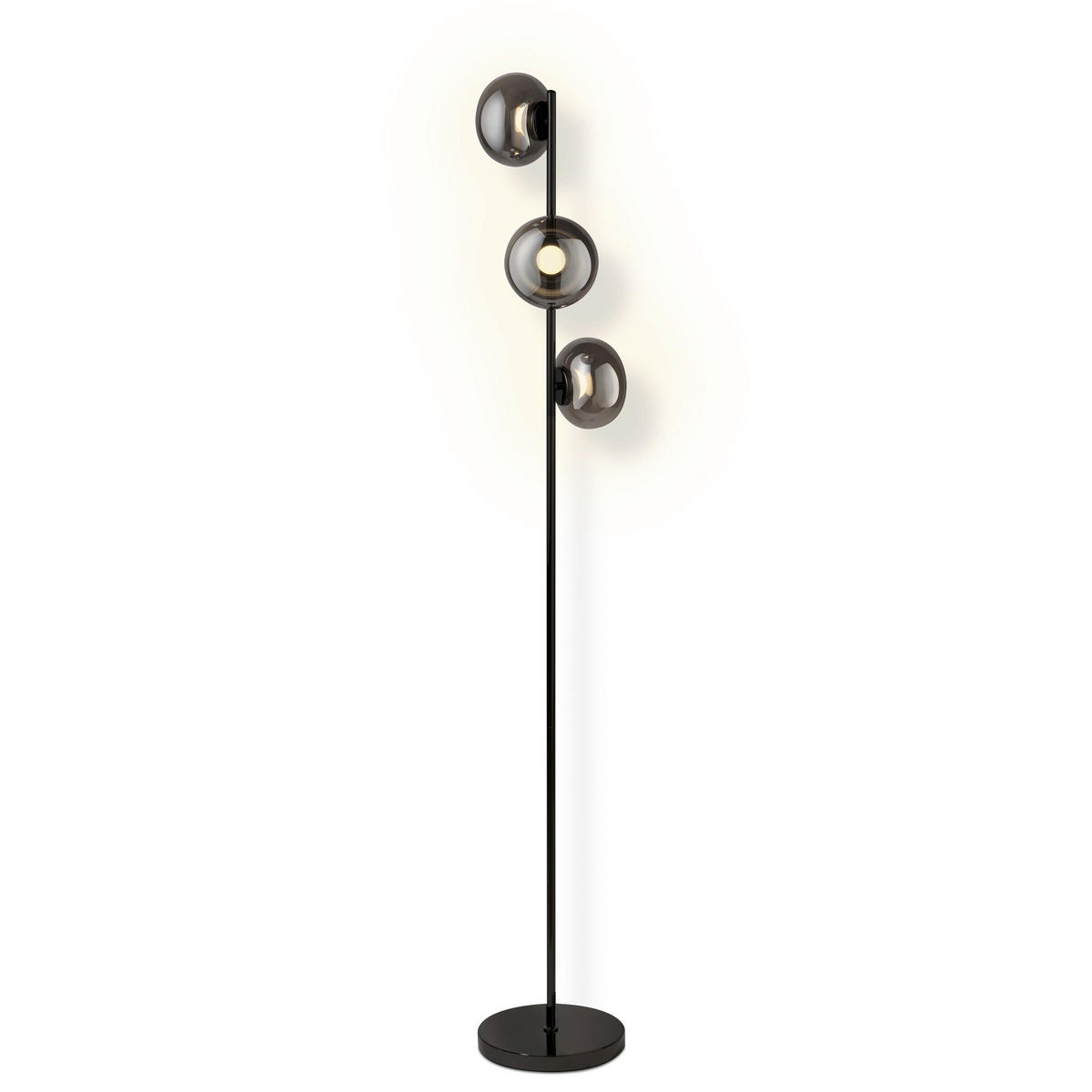 STEHLEUCHTE 25/164 cm  - Grau, Design, Glas/Metall (25/164cm) - Osram