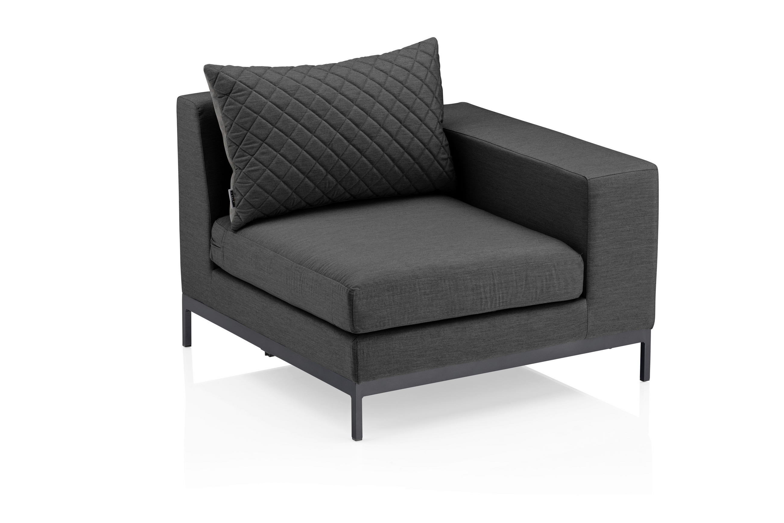 LOUNGEENDTEIL  - Anthrazit, Basics, Textil/Metall (92/70/96cm) - Kettler