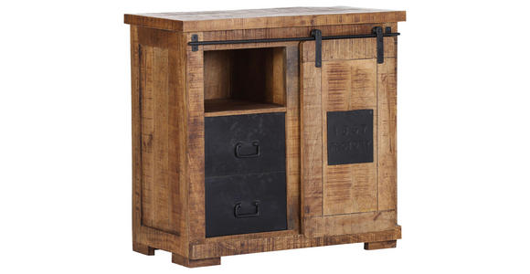 KOMMODE in 90/85/45 cm - Schwarz/Naturfarben, LIFESTYLE, Holz/Metall (90/85/45cm) - Landscape