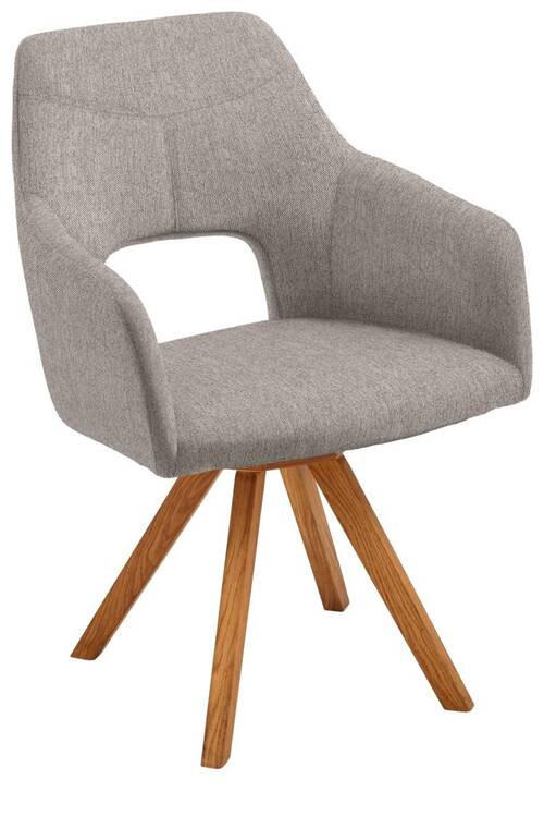 ARMLEHNSTUHL in Webstoff - Eichefarben/Cappuccino, Design, Holz/Textil (57/84/57cm) - Voleo