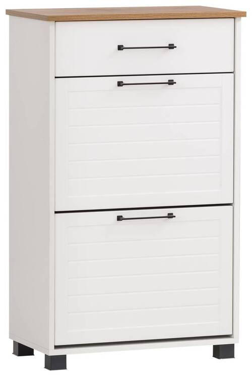 SCHUHSCHRANK Weiß  - Schwarz/Weiß, Holzwerkstoff/Kunststoff (62/102/34,1cm) - MID.YOU