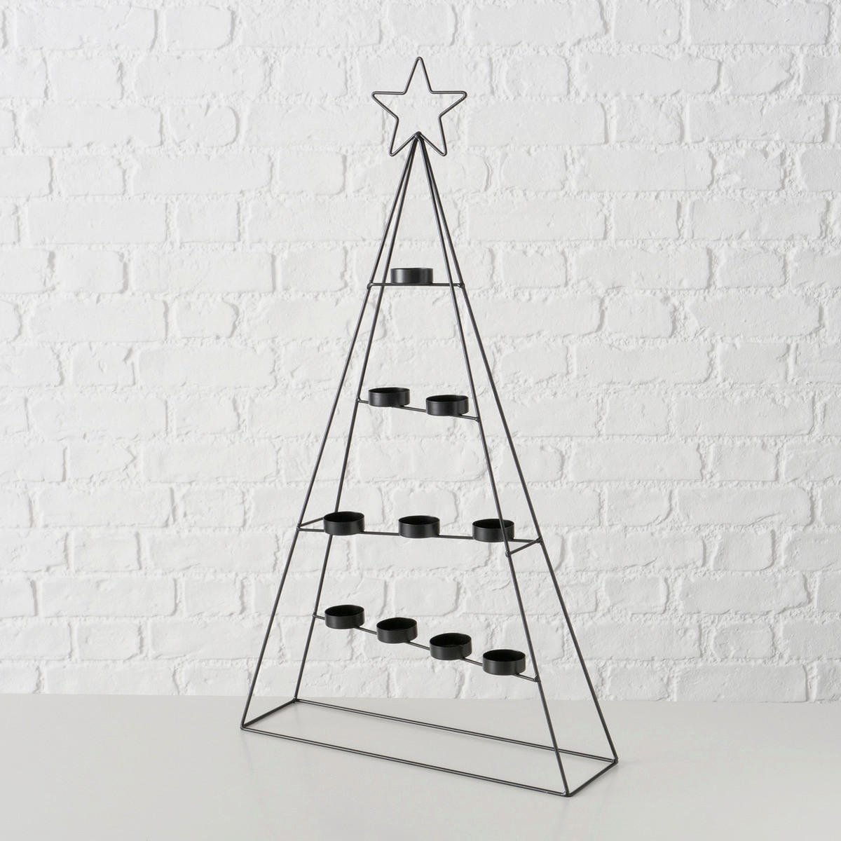 WINDLICHT  - Schwarz, Basics, Metall (38,8/11/70cm) - X-Mas