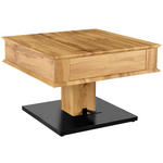 COUCHTISCH in Metall, Holzwerkstoff 70/70/46,5-66 cm  - Eichefarben/Schwarz, Design, Holzwerkstoff/Metall (70/70/46,5-66cm) - Carryhome