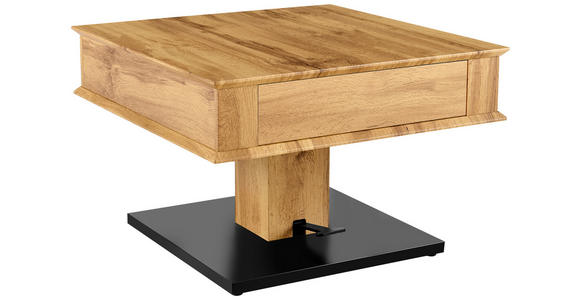 COUCHTISCH in Metall, Holzwerkstoff 70/70/46,5-66 cm  - Eichefarben/Schwarz, Design, Holzwerkstoff/Metall (70/70/46,5-66cm) - Carryhome