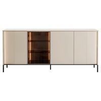 SIDEBOARD  193/85/40 cm  - Beige/Schwarz, Design, Glas/Holzwerkstoff (193/85/40cm) - Lomoco