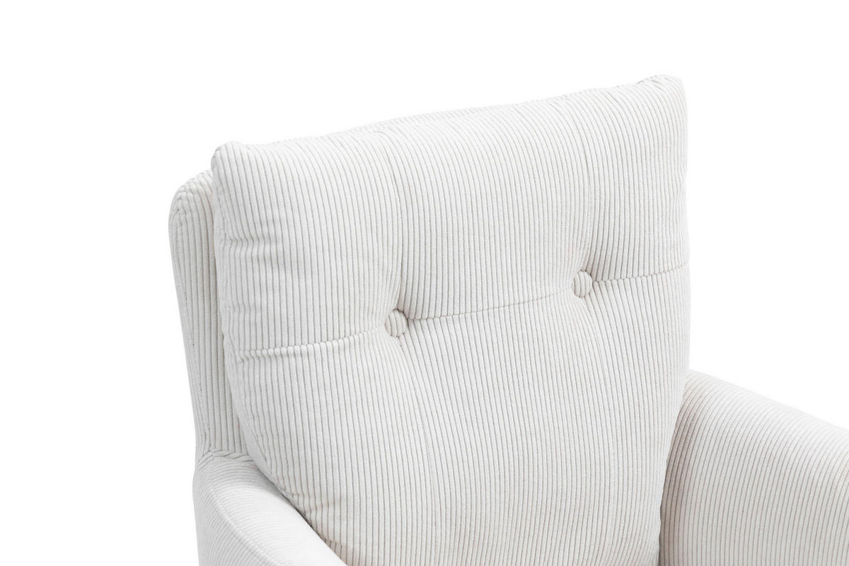 ARMLEHNSTUHL  in Eisen Cord  - Creme/Schwarz, KONVENTIONELL, Textil/Metall (60/95/67cm) - MID.YOU