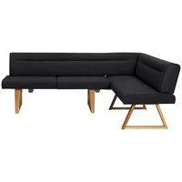 ECKBANK in Holz, Textil Schwarz, Eichefarben  - Eichefarben/Schwarz, Konventionell, Holz/Textil (230/170cm) - Moderano