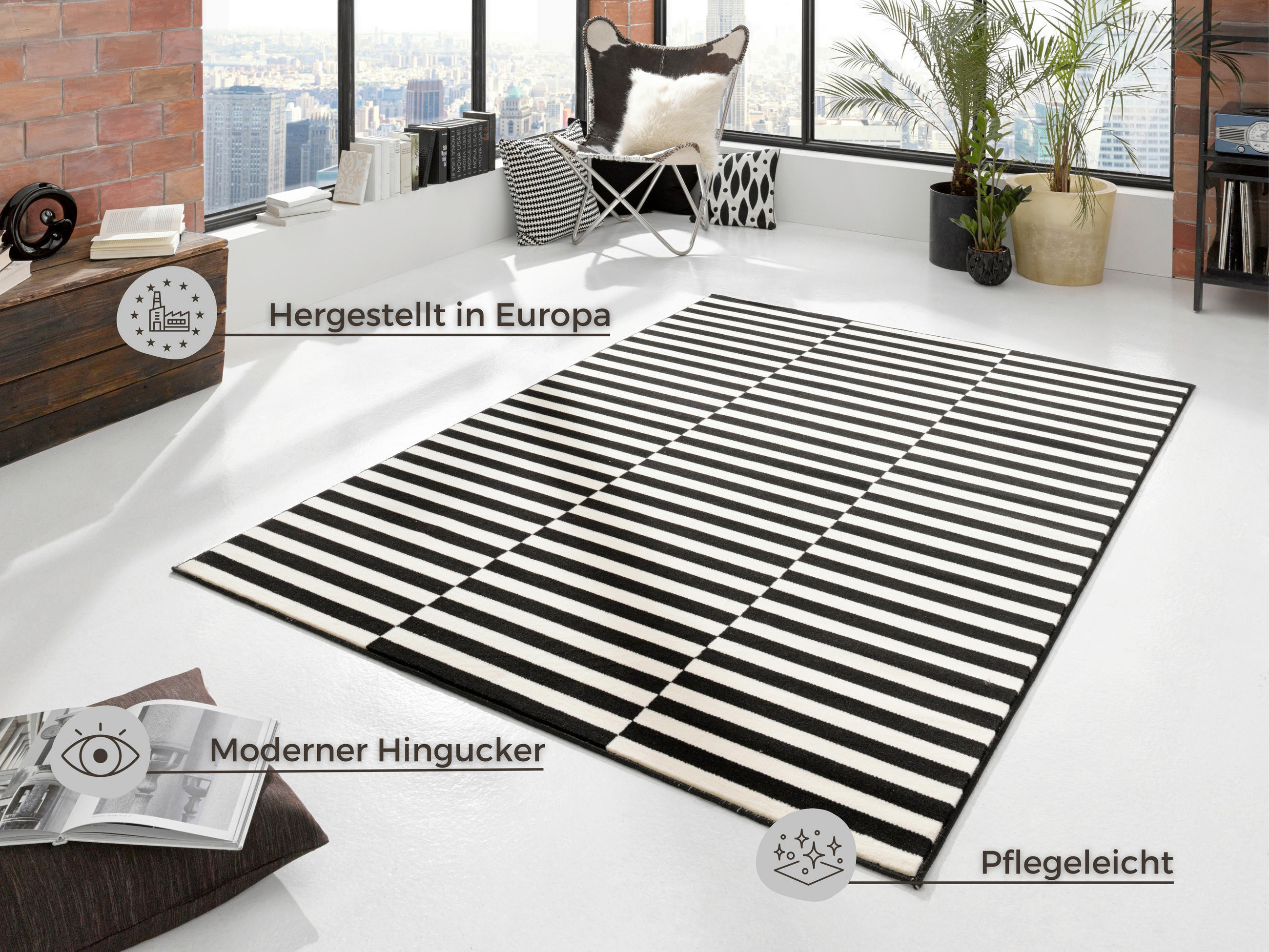 FLACHWEBETEPPICH 80/150 cm Gloria Creme, Schwarz  - Creme/Schwarz, Design, Kunststoff/Textil (80/150cm)