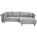 ECKSOFA in Chenille Hellgrau  - Hellgrau/Schwarz, KONVENTIONELL, Holz/Textil (290/160cm) - Carryhome