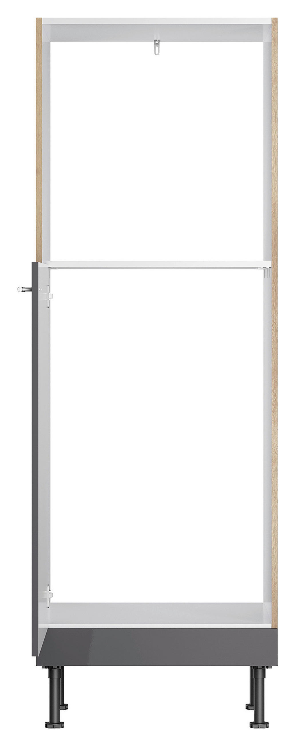 GERÄTEUMBAUSCHRANK 60/176,6/58,1 cm  in Anthrazit, Wildeiche  - Wildeiche/Edelstahlfarben, Basics, Holzwerkstoff/Metall (60/176,6/58,1cm) - Optifit