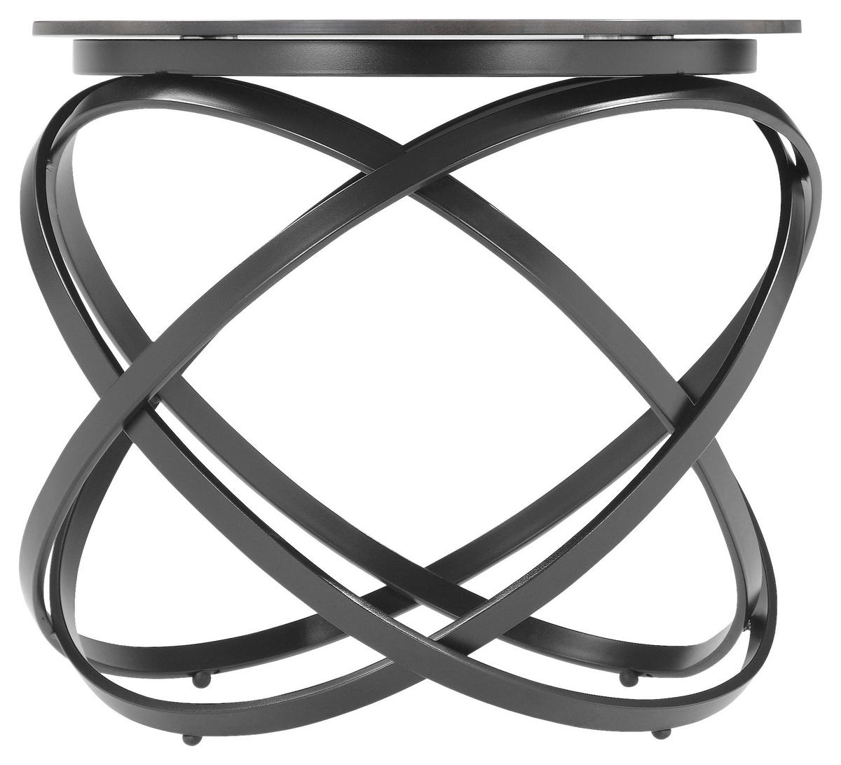 BEISTELLTISCH 55/55/50 cm Grau, Schwarz rund  - Schwarz/Grau, Design, Keramik/Metall (55/55/50cm) - Stylife