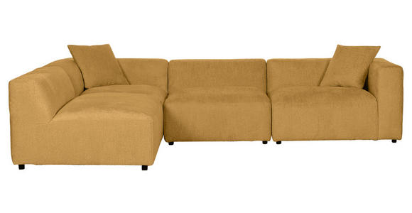 ECKSOFA Senfgelb Chenille Zierkissen, Rücken echt  - Senfgelb/Creme, MODERN, Kunststoff/Textil (239/317cm) - Carryhome