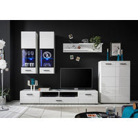 REGAL ZA DNEVNI BORAVAK bela   - bela/antracit, Moderno, staklo/pločasti materijal (285/190/40cm) - Xora